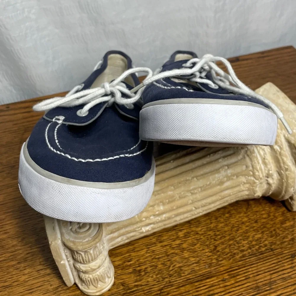 Polo Ralph Lauren Mens Navy Blue‎ Canvas Boat Shoes Deck Shoes Size 12 Nautical